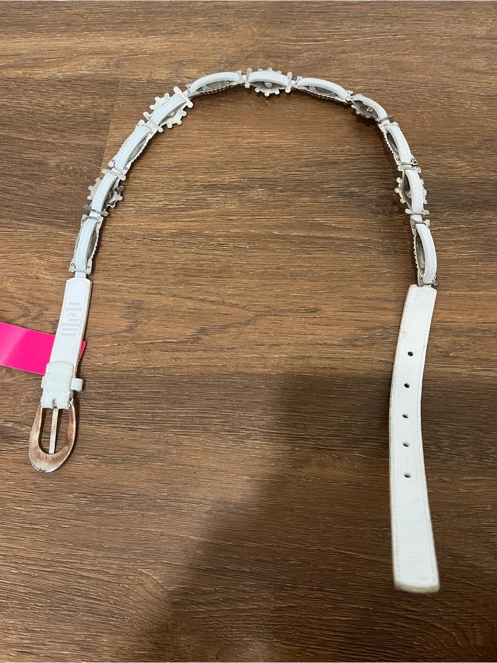 Western White Leather Belt Size Small Size Small